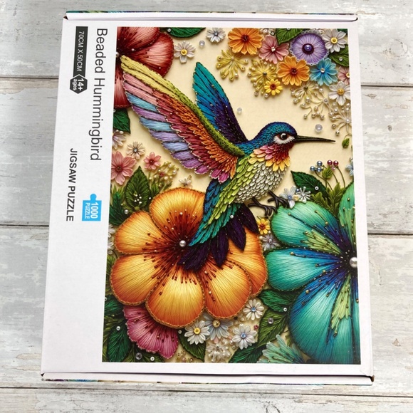 Floral and Hummingbird Jigsaw Puzzles || Lot of 3 - 1,000 Piece puzzles - Picture 3 of 7
